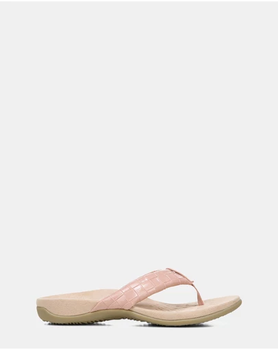 Vionic - Layne Toe Post Sandal - Peach Woven