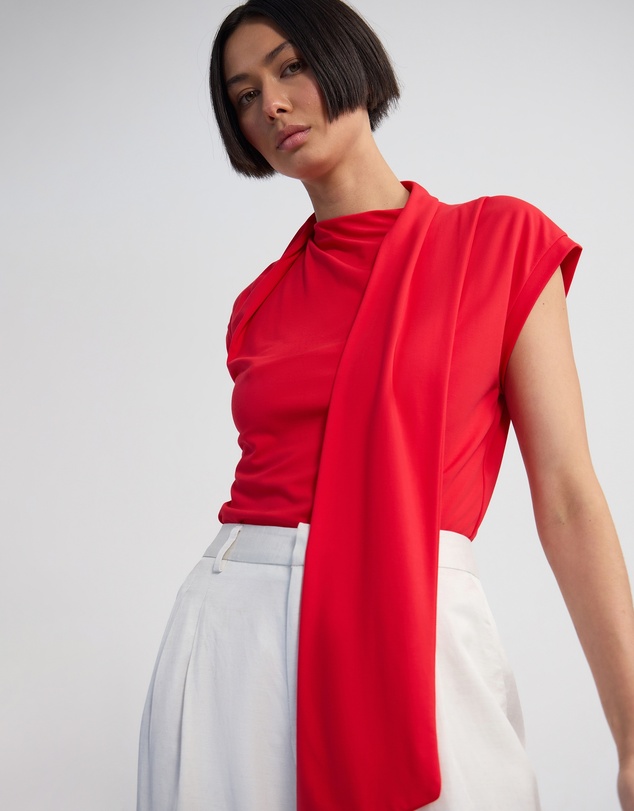 Oxford - Mimi Jersey Scarf Detail Top
