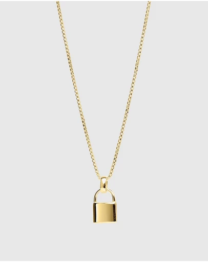 Najo - Love Lock Yellow Gold Pendant (45cm + 5cm ext)