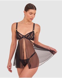 Bras N Things - Night Games Eyes On Me Unlined Babydoll Bra - Black