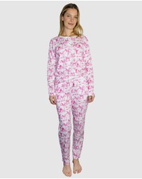 Sant And Abel - Women's Skydog Toile Pink Jersey Long PJ Set