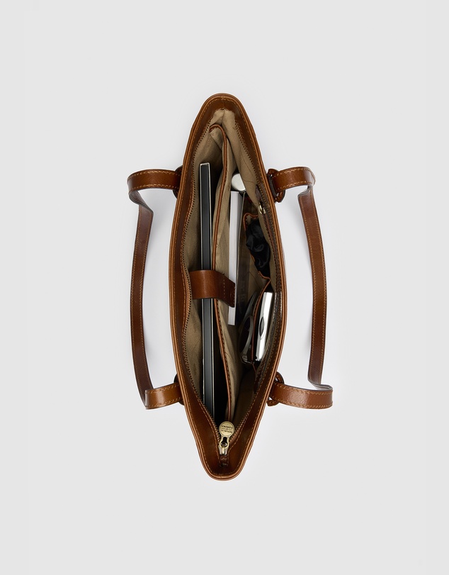 Florence - The Amelia Tan Leather Tote Work Bag
