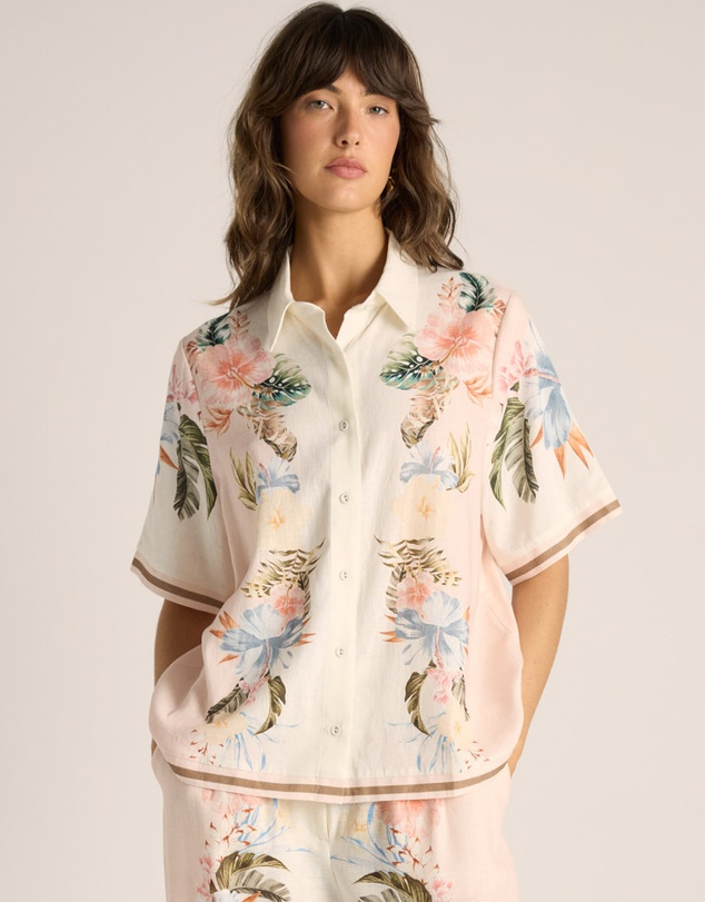 Fate + Becker - Solara Placement Print Collared Shirt
