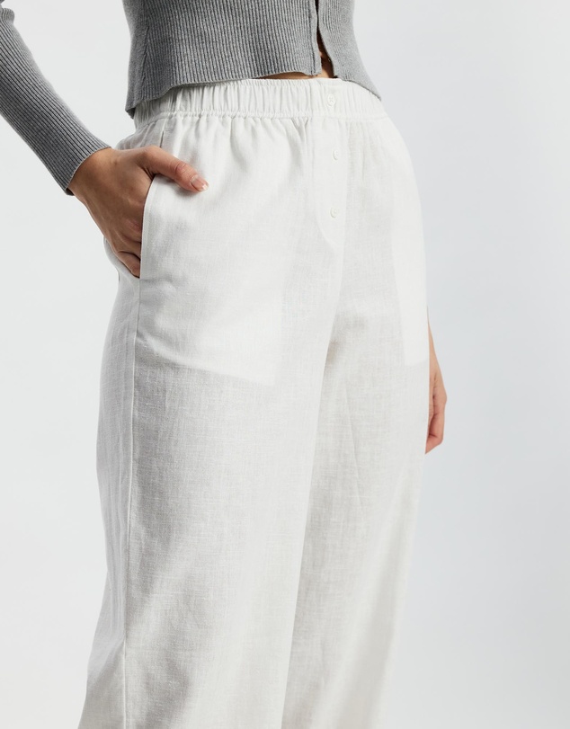 White By FTL - Robin Linen Pants