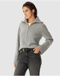 R.M.Williams - Casuarina Lambswool Zip Knit Jumper
