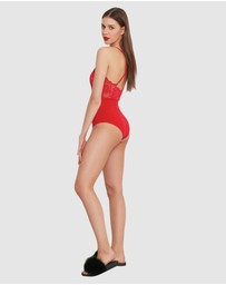 Oh!Zuza - Viscose & Sheer Lace Lingerie Bodysuit