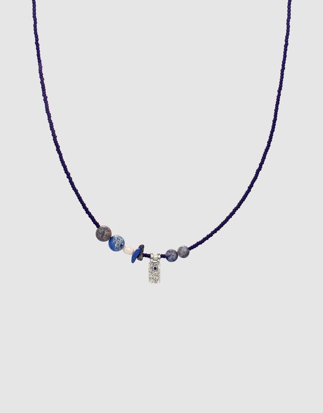 Haze & Glory - ICONIC EXCLUSIVE - Necklace Men Deep Blue Gemstone 925 Sterling Silver