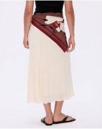Minima Esenciales - Isla Scarf Detail Midi Skirt