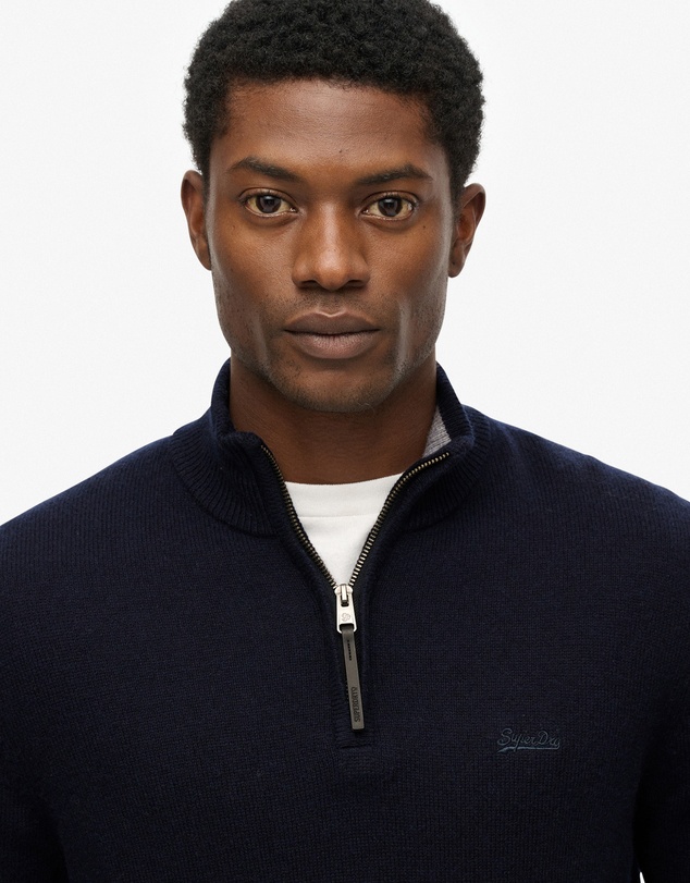 Superdry - Wool Blend Half Zip Slim Fit Jumper
