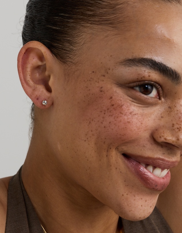 Michael Hill - Round Created White Sapphire Birthstone Stud Earrings in 10kt Yellow Gold