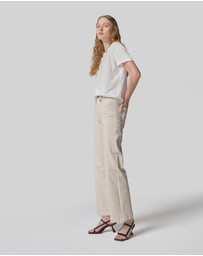 DRICOPER DENIM - Carrie Cream Wide Straight Leg Jeans