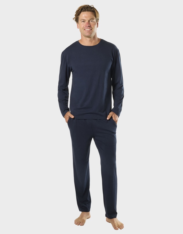 Mitch Dowd - Mens Long Sleeve Bamboo Crew Tee - Navy