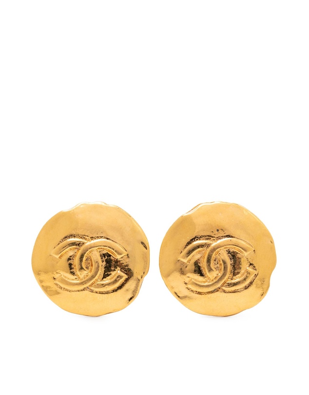 Pre-Loved by Azura Reborn - Pre-Loved CC Gold Plated Round Clip On Earrings