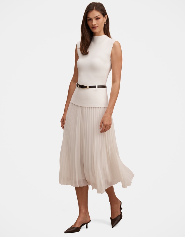 Forever New - Lorelei Woven Mixed Midi Dress