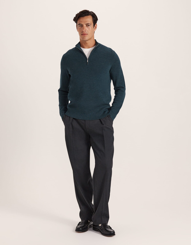 SABA - Franklin Quarter Zip Wool Knit Polo