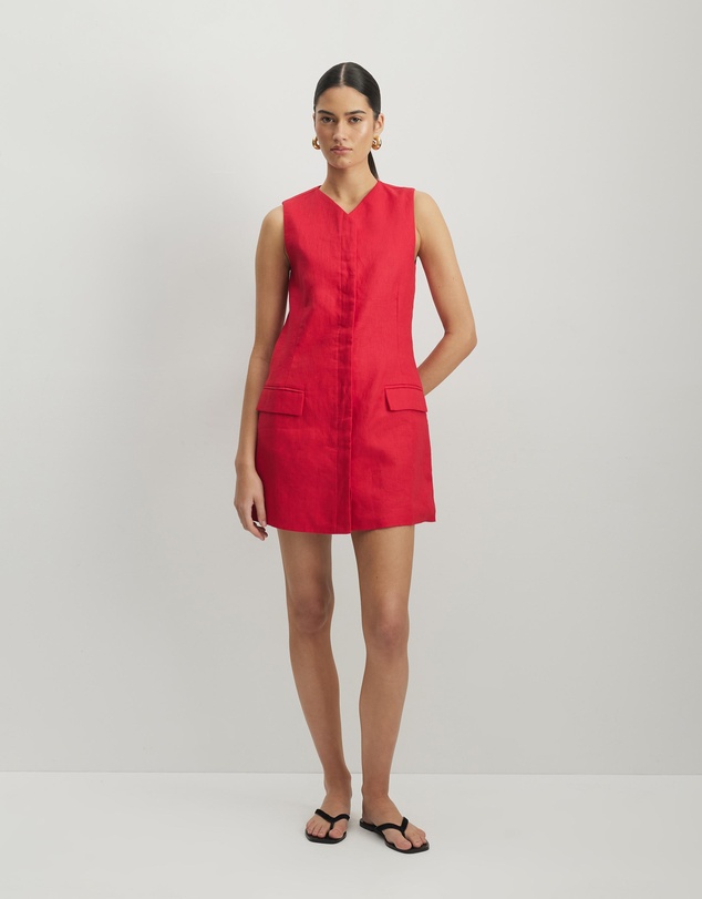 AERE - Tamsin Linen Mini Shift Dress