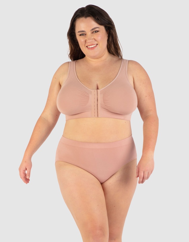 B Free Intimate Apparel - Full Bust Bamboo Padded Front Closure Wire Free Bra (E-F-G-H) Cup