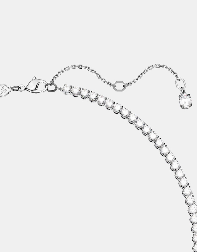 Swarovski - Matrix Tennis necklace, Mixed cuts, Green, Rhodium plated