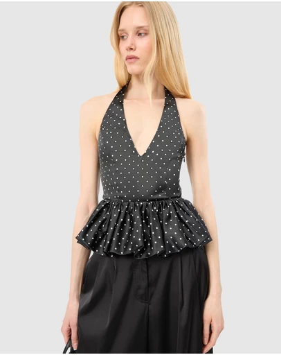 ROTATE - Satin Halterneck Top