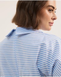 Atmos&Here Curvy - Isobel Cotton Poplin Stripe Shirt Midi Dress