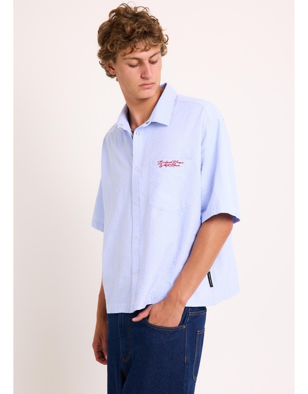 Black Noise White Rain - Crinkel Short Sleeve Shirt