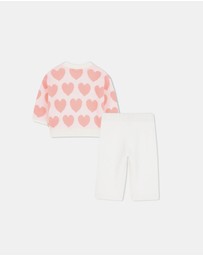 Billieblush - Heart-Patterned Sweater and Trousers Knitted Set - Babies