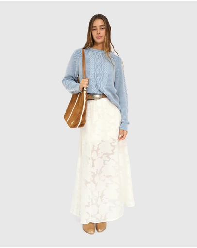 Belle & Bloom - Hudson Street Cable Garment Dyed Sweater
