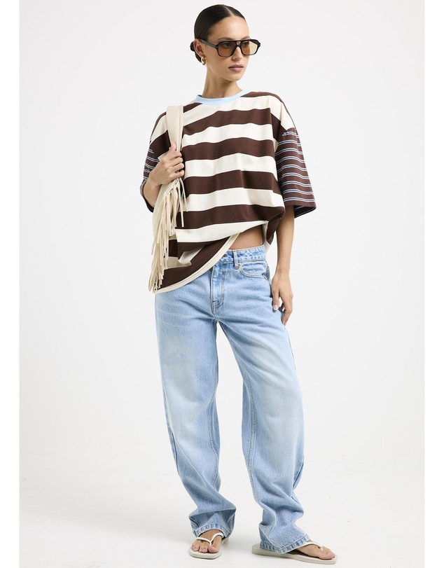 Subtitled - Fitzroy Stripes Oversized Short Sleeve T-Shirt