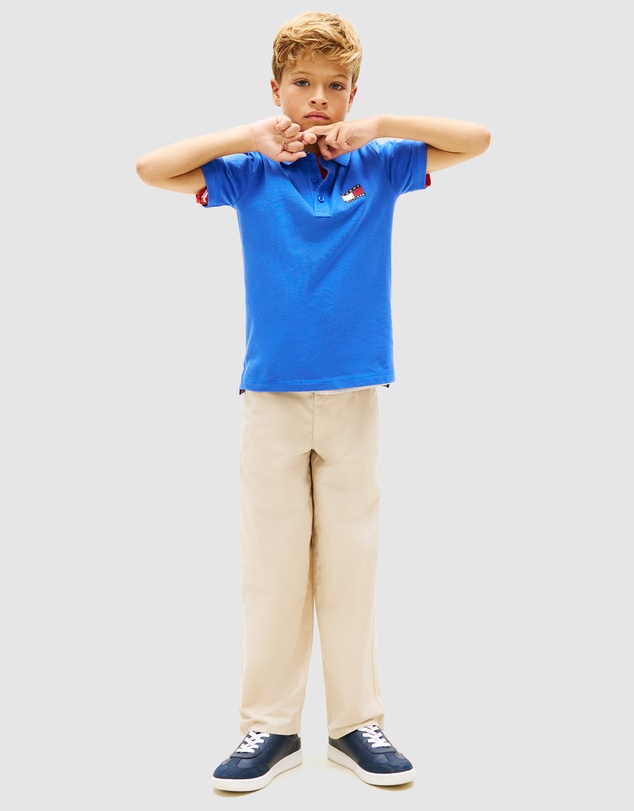 Tommy Hilfiger - Boys Regular Fit Wavy Flag Polo Shirt - Kids