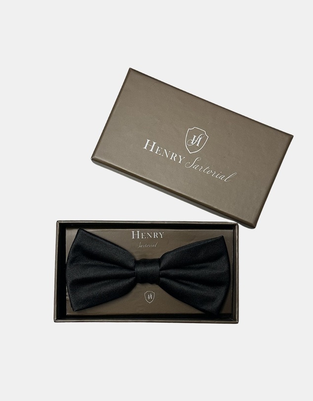 Henry Bucks - HENRY SARTORIAL Silk Bowtie BLACK