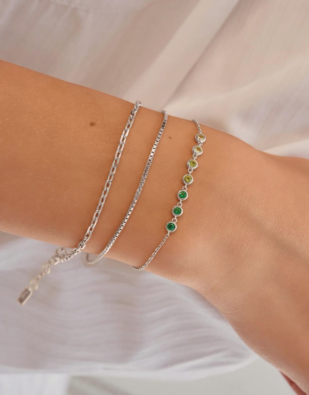 Ania Haie - Silver Green Station Bracelet