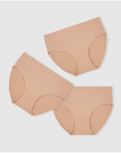 B Free Intimate Apparel - Smooth-Touch Contour High Cut Briefs - 3 Pack