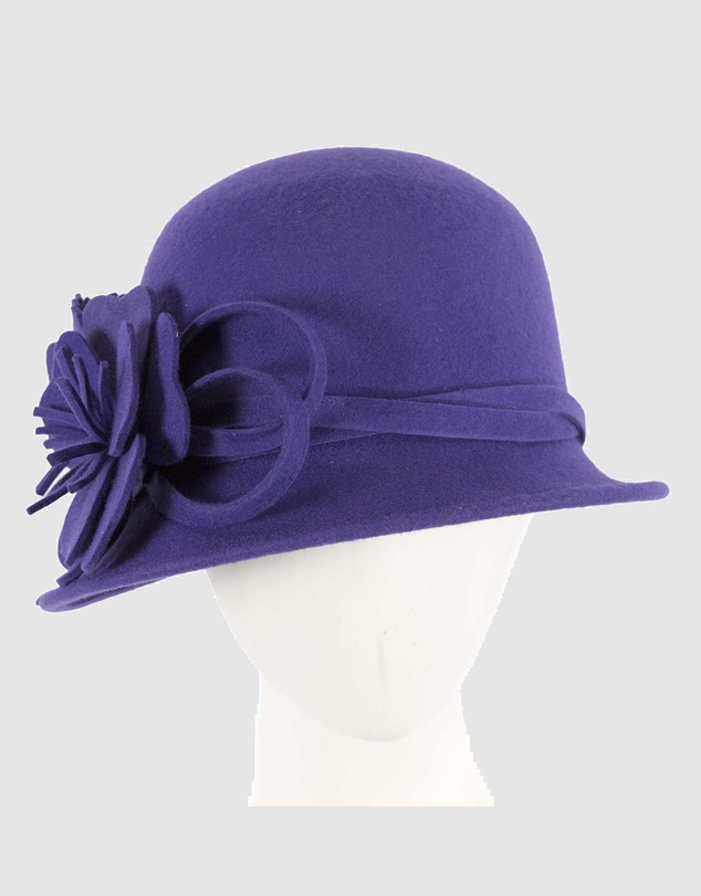 Max Alexander - Winter Felt Purple Cloche Hat