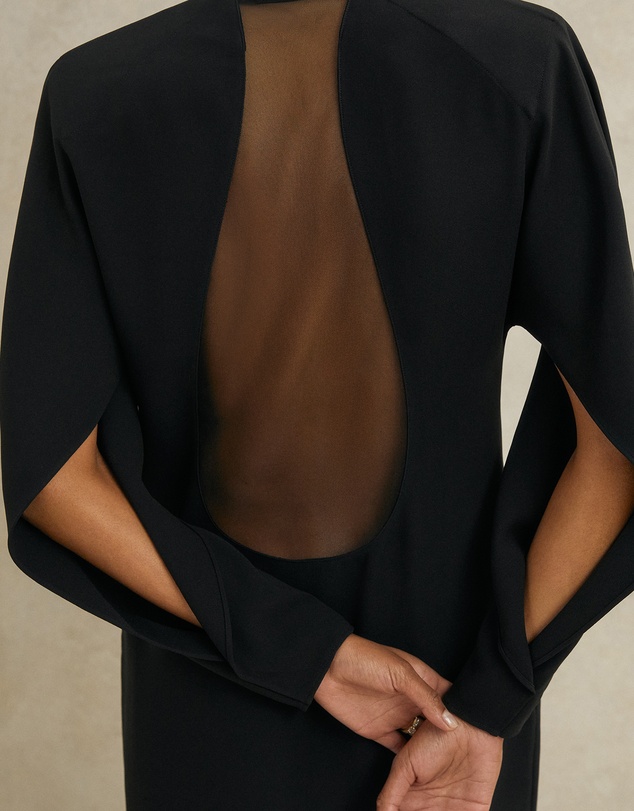 REISS - ATELIER Lula Crepe Sheer-Back Mini Dress