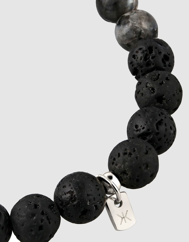 Kuzzoi - ICONIC EXCLUSIVE - Amethyst Skull Bead Bracelet in 925 Silver