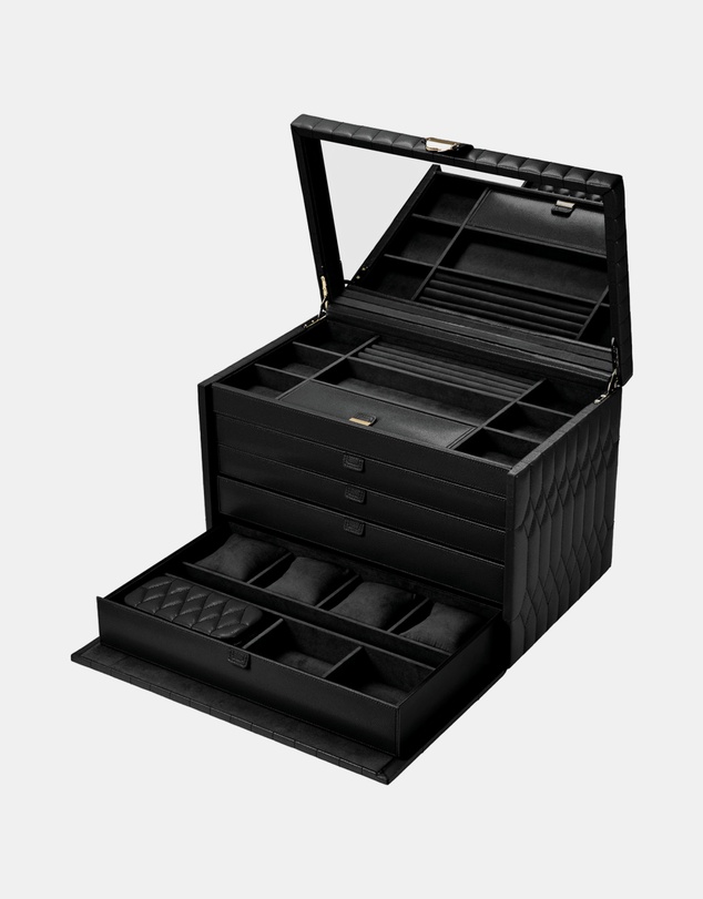Wolf - WOLF Lauren Extra Large jewellery Box Black