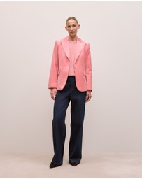 Trenery - Merino Cashmere Forward Shoulder Seam Crew in Dusty Rose