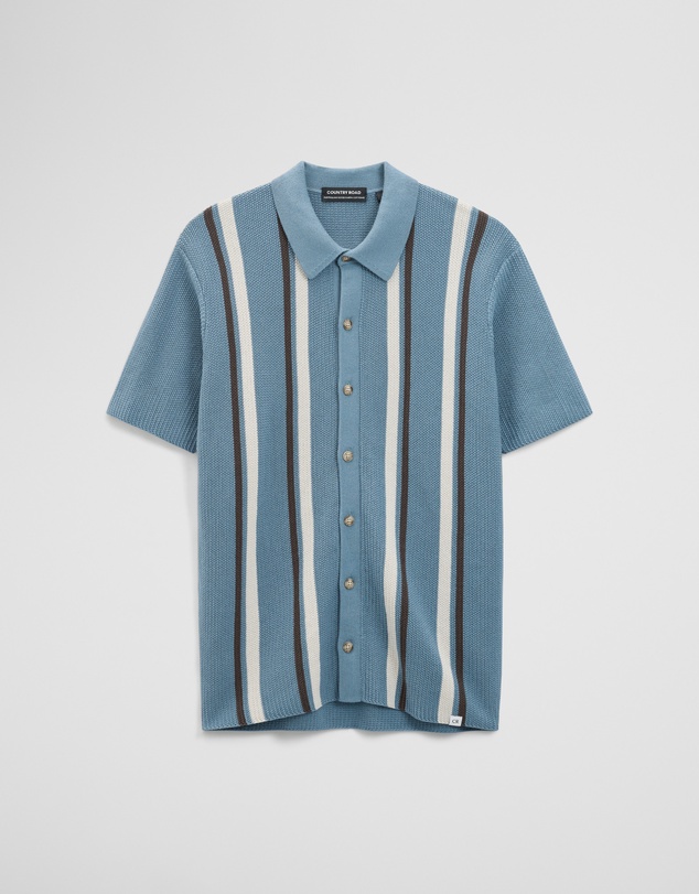 Country Road - Australian Good Earth Cotton Textured Stripe Knit Shirt