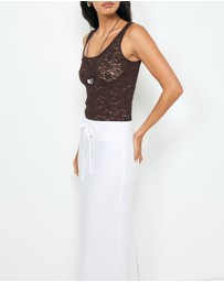 AERE - Alba Linen Midi Skirt