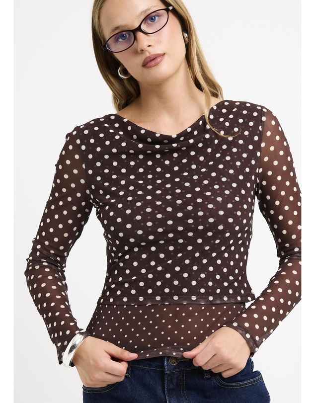 Alice In The Eve - Olivia Spot Mesh Top