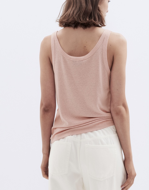 UNISON - Linen Blend Scoop Neck Tank