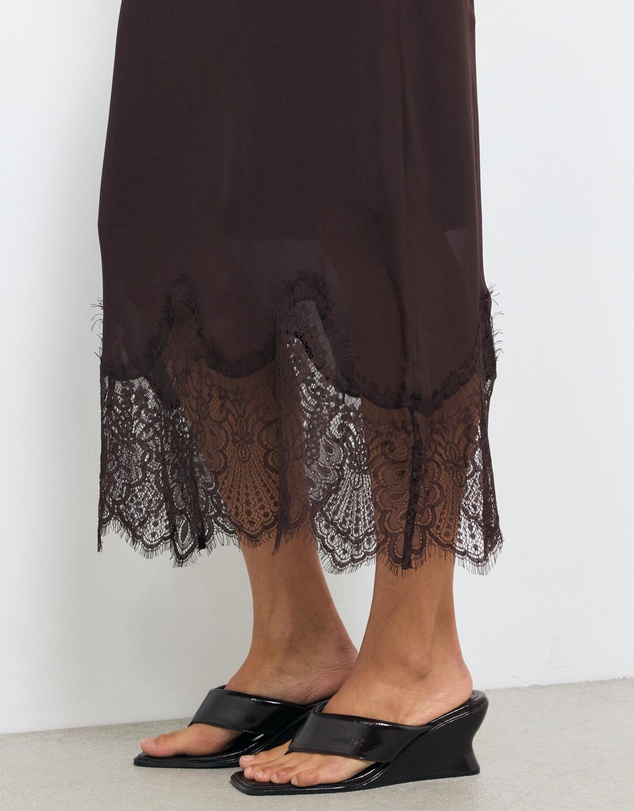 AERE - Alina Lace Trim Slip Skirt