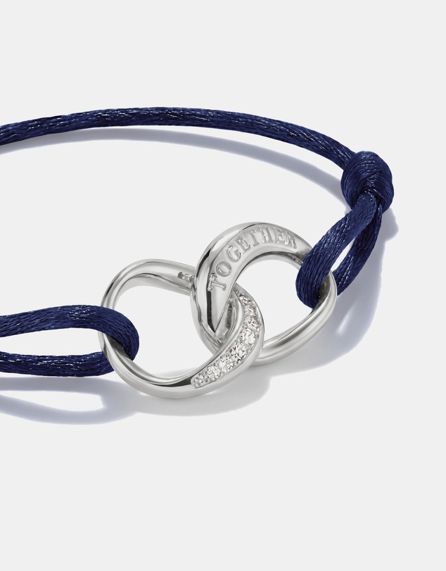 THOMAS SABO - THOMAS SABO Textile bracelet Together dark blue with zirconia