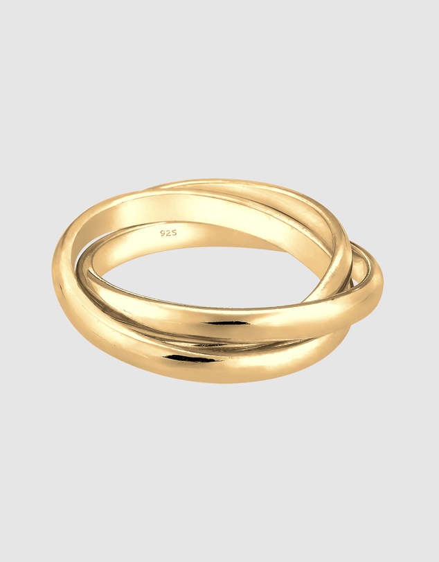 Elli Jewelry - Interwined Band Ring in Gold-Plated 925 Silver
