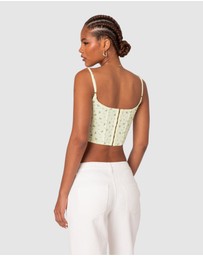 EDIKTED - Rosey Printed Pointelle Corset