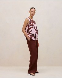 Trenery - Wakame Linen Shell Tank in Light Pink