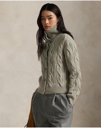 Polo Ralph Lauren - Cable Wool-Cashmere Funnelneck Cardigan - ICONIC EXCLUSIVE