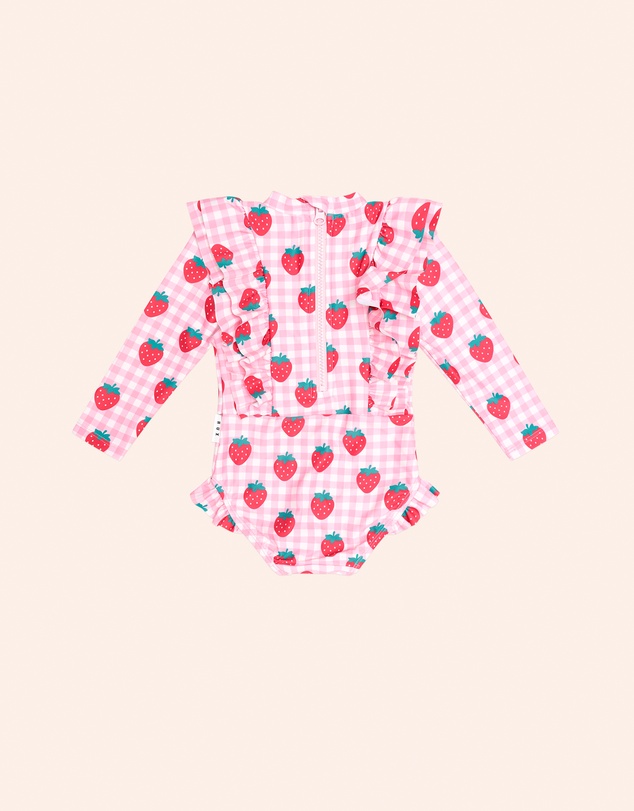Huxbaby - Check Frill Swimsuit - Babies-Teens