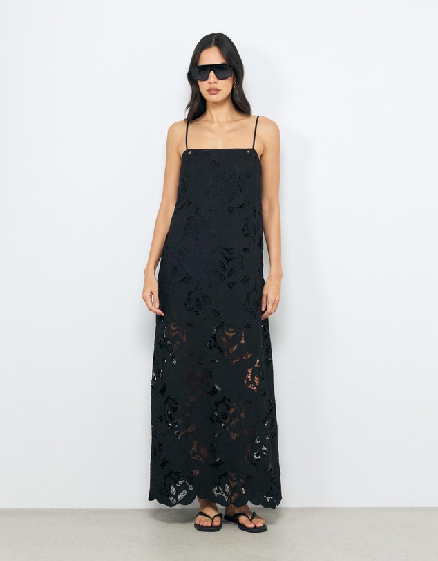 AERE - Elena Lace Maxi Dress With Removable Lining