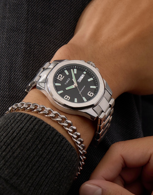 TIMEX - Essex Day & Date 46mm Stainless Steel Bracelet Watch
